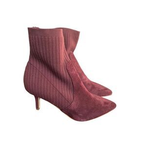 Marc Fisher Womens Albinia Faux Suede Knit Sock Sz 7